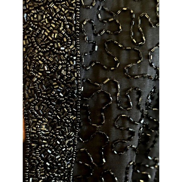 VTG Black Tie Silk Marina  Beaded Sequence Jacket ‎ XL/1X Beautiful! - Picture 5 of 12